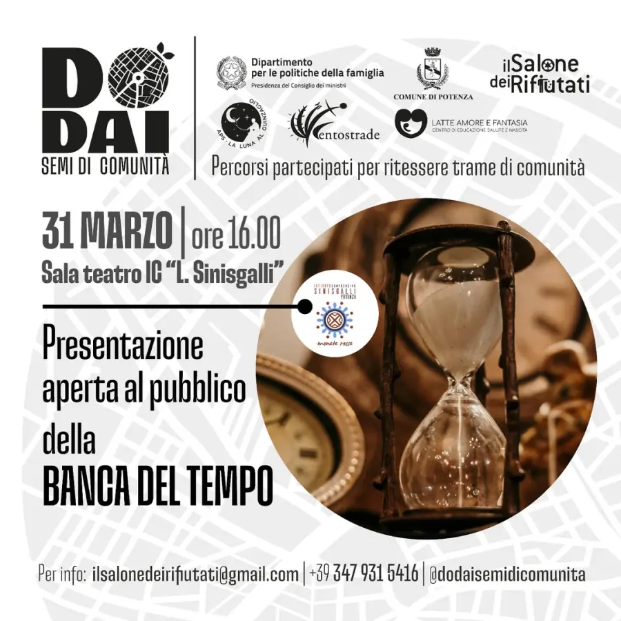 Dodai – Semi di Comunità: a Potenza nascono Banca del Tempo e Biblioteca degli Oggetti